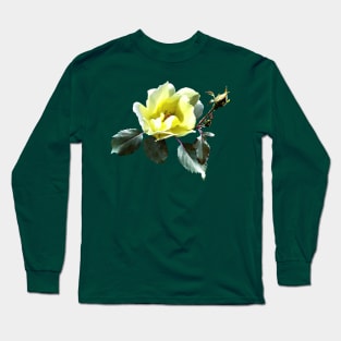Roses - Delicate Yellow Rose Long Sleeve T-Shirt